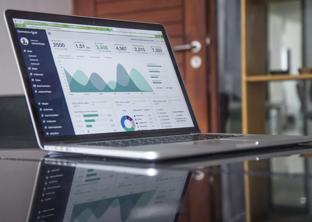 Business analytics on a laptop